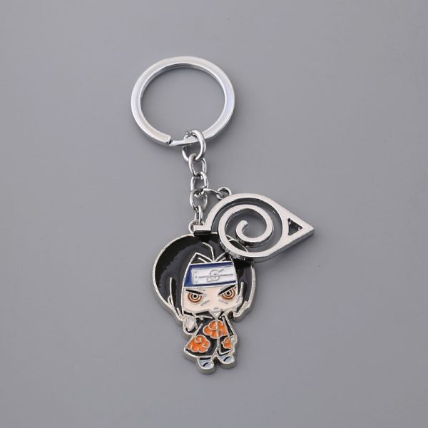 Porte-clés Itachi Uchiwa avec logo de Konoha