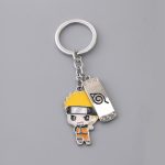 Porte-clés Naruto avec plaque de Konoha en métal