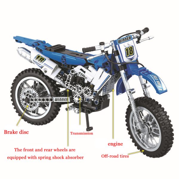 Moto Cross compatible avec briques LEGO Technic – Image 3