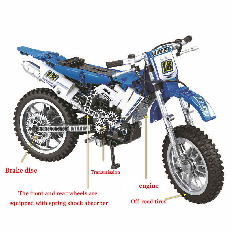 Moto Cross compatible avec briques LEGO Technic – Image 3