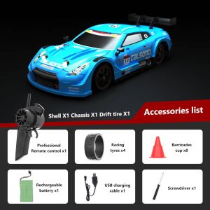Voiture télécommandée GT500 Bleu 1/16