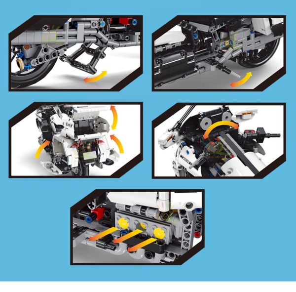Moto Yamaha Goldwing compatible avec briques LEGO Technic – Image 5