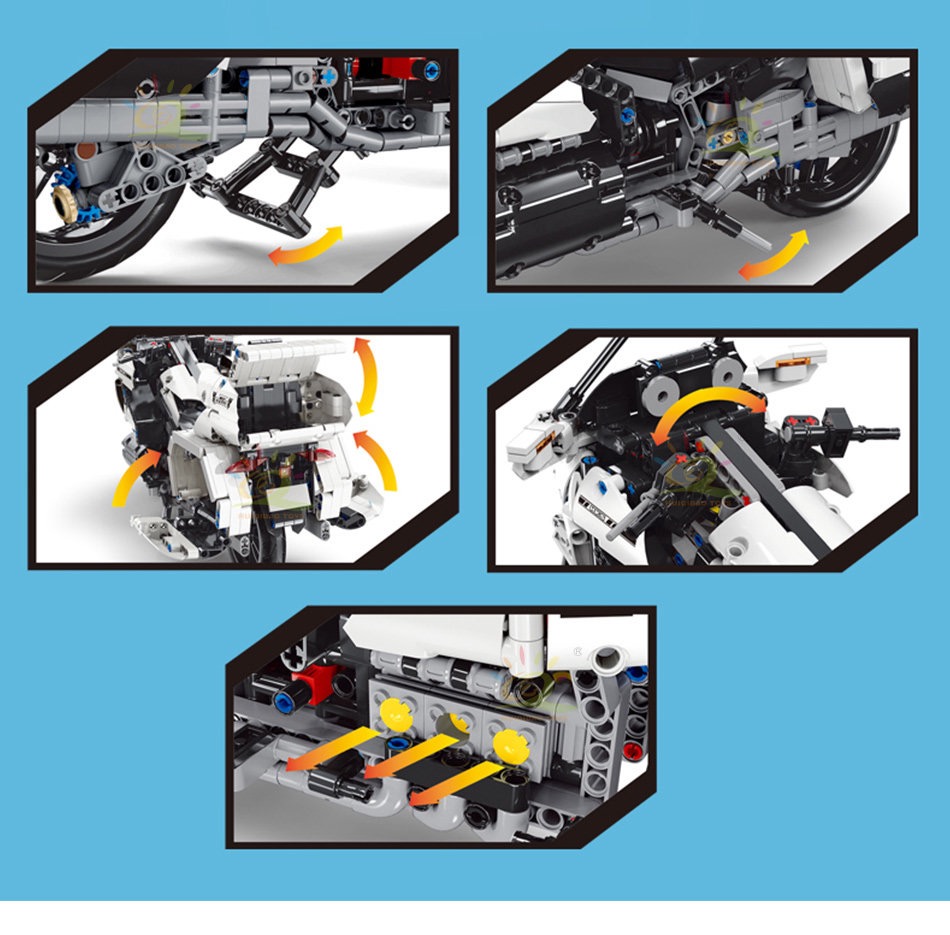 Moto Honda Speed Champions compatible avec briques LEGO Technic – Image 4
