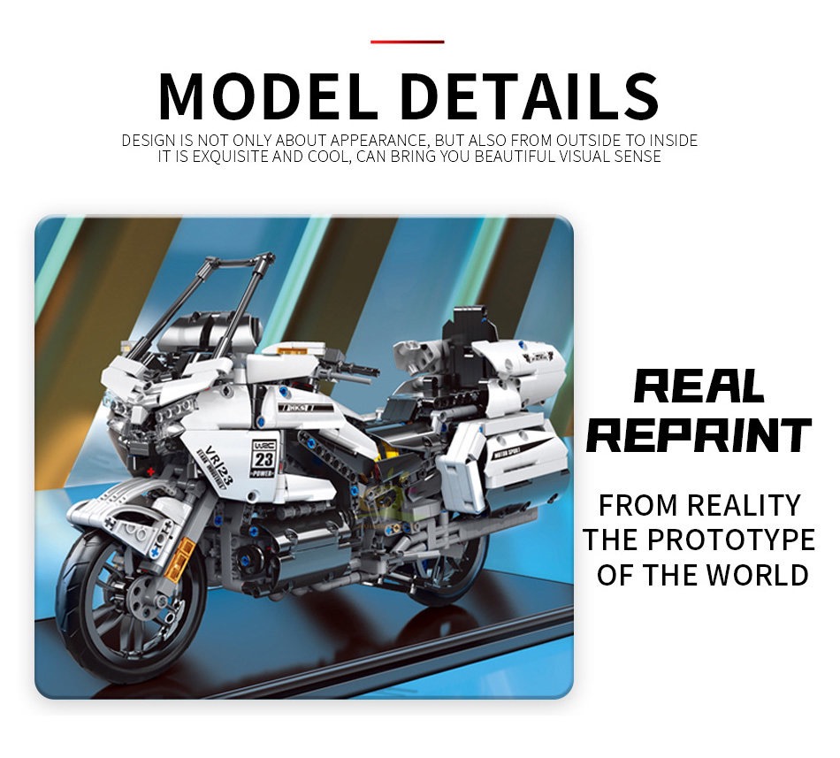Moto Yamaha Goldwing compatible avec briques LEGO Technic – Image 6