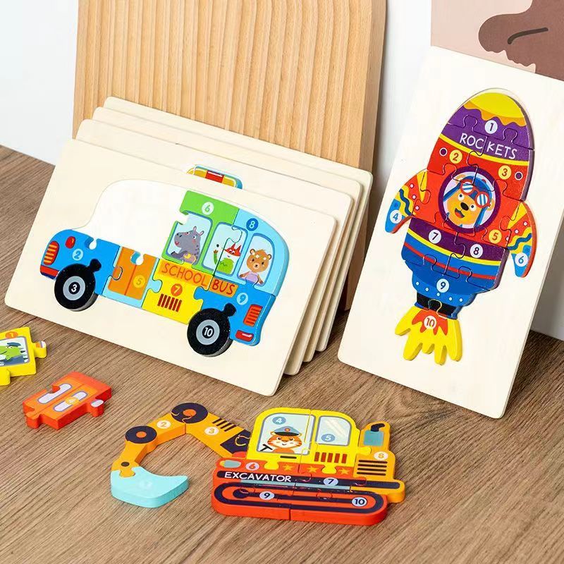 Jouets éducatifs - Puzzle en bois aux plusieurs modèles – Image 2