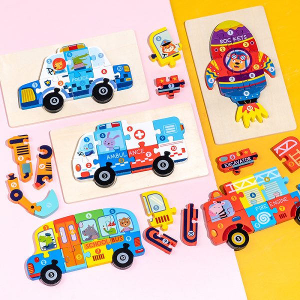 Jouets éducatifs - Puzzle en bois aux plusieurs modèles – Image 3