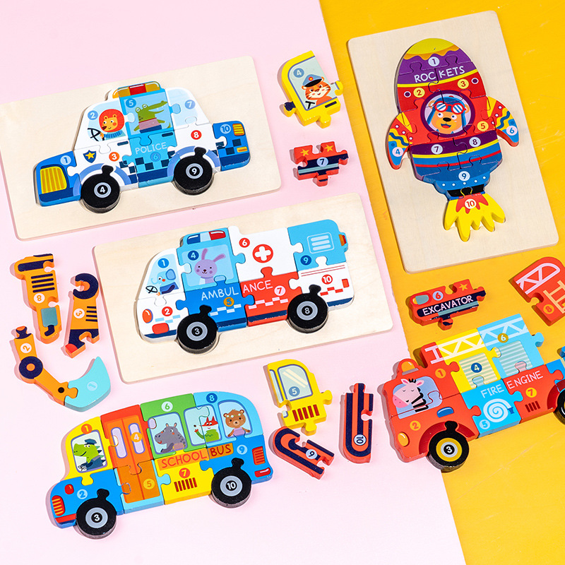 Jouets éducatifs - Puzzle en bois aux plusieurs modèles – Image 3