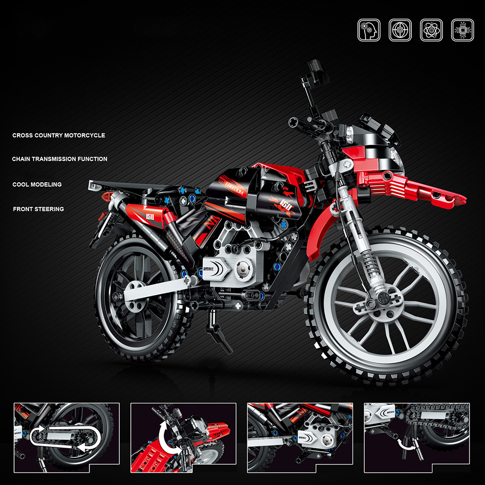 Motocross pour enfants compatible avec briques LEGO Technic – Image 2