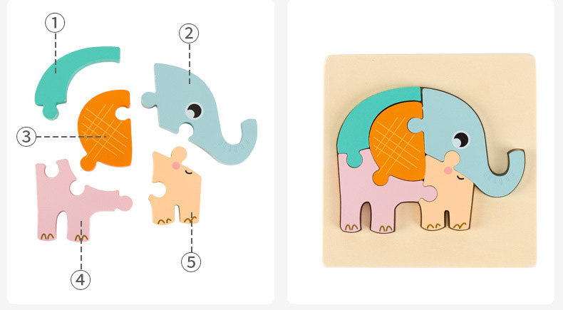 Jouets éducatifs Puzzle 3D en bois de haute qualité pour bébé – Image 4