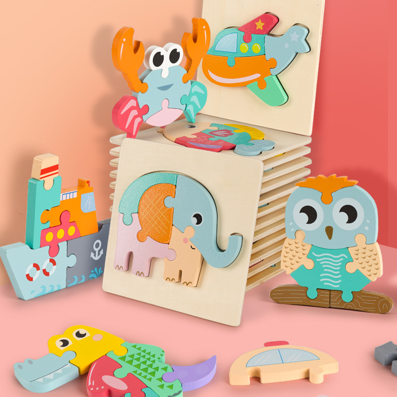 Jouets éducatifs Puzzle 3D en bois de haute qualité pour bébé