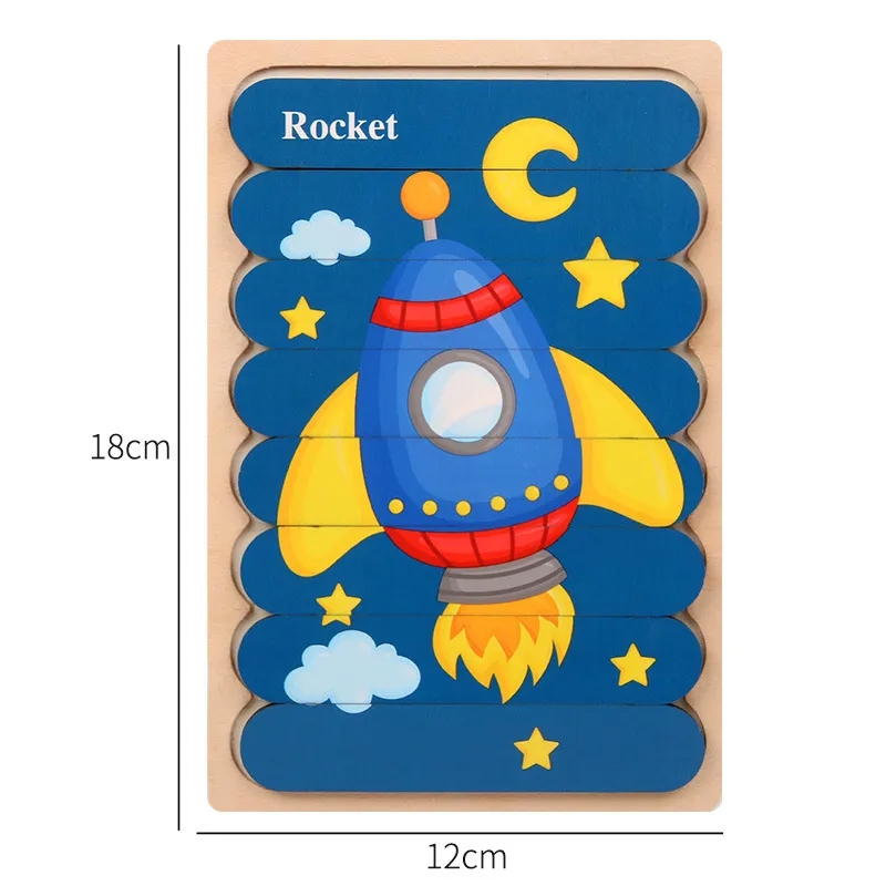 Jouets éducatifs - Montessori Puzzle en bois aux plusieurs modèles – Image 6