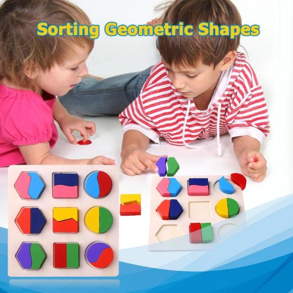Jouet éducatifs Puzzle géométrique en bois – Image 3