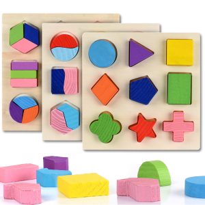 Jouet éducatifs Puzzle géométrique en bois