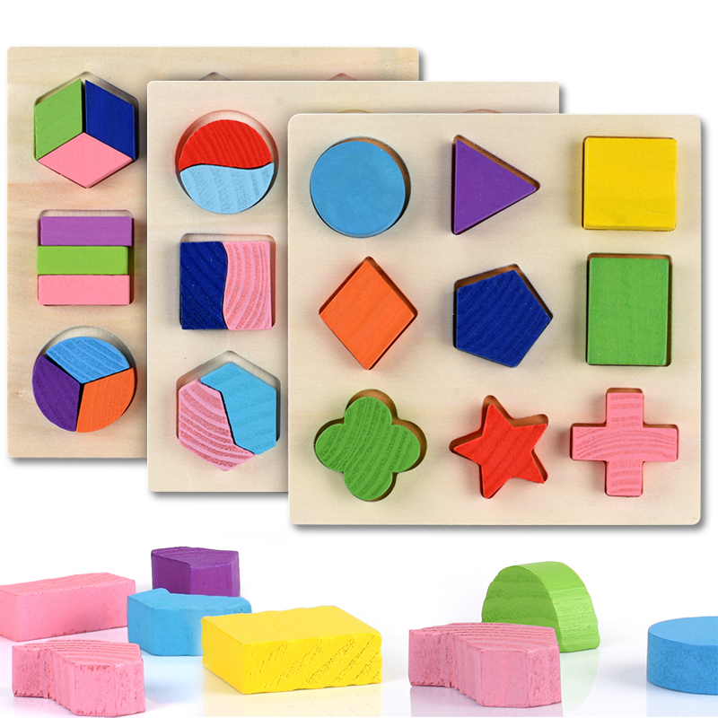 Jouet éducatifs Puzzle géométrique en bois