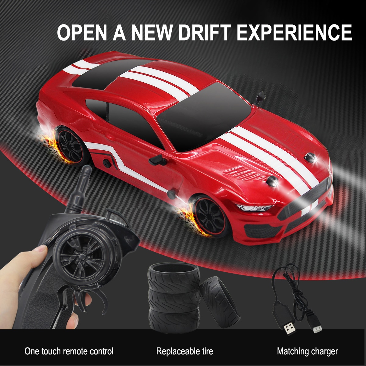 Voiture télécommandée GTR Rouge 1/16 – Image 3