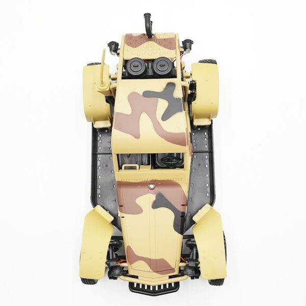 Voiture télécommandée de militaire en métal 1/16 Jaune – Image 3
