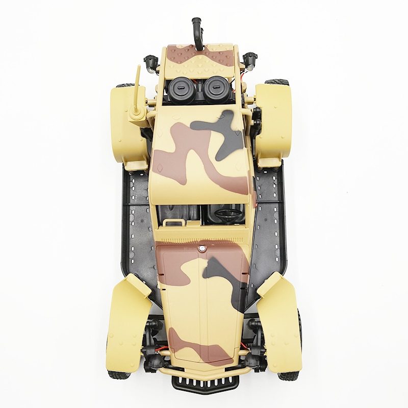 Voiture télécommandée de militaire en métal 1/16 Jaune – Image 3
