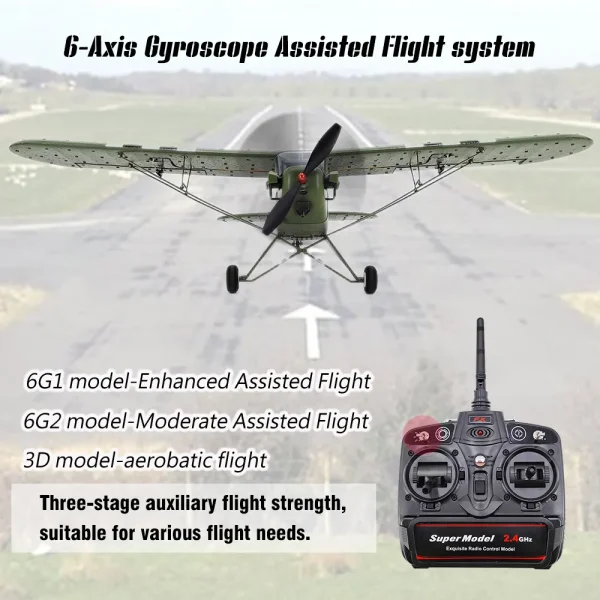 Avion télécommandé J3 militaire 1/16 – Image 4