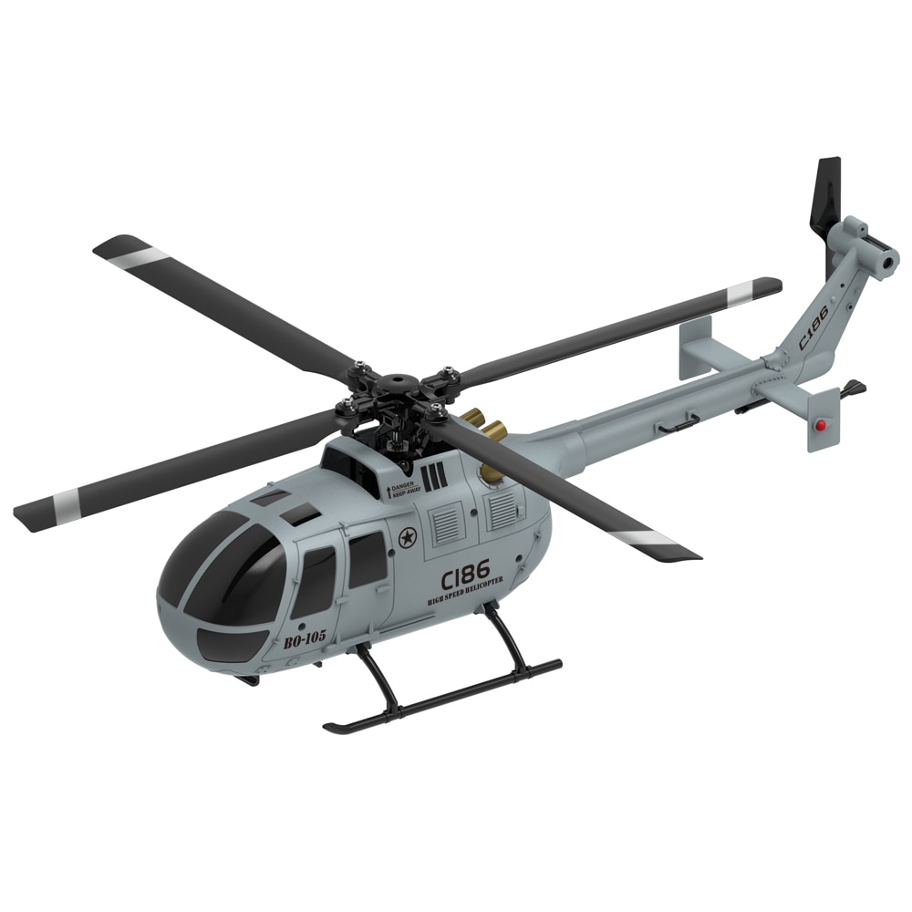 Avion télécommandé - Hélicoptère C186 Pro 6 ailes Gris – Image 2
