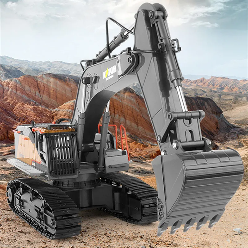 Camion télécommandé - Excavatrice Gris 1/14 – Image 5