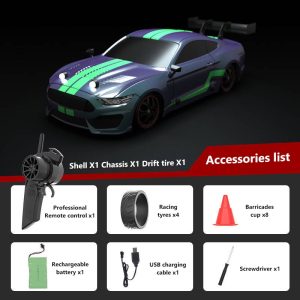 Voiture télécommandée GTR Vert 1/16