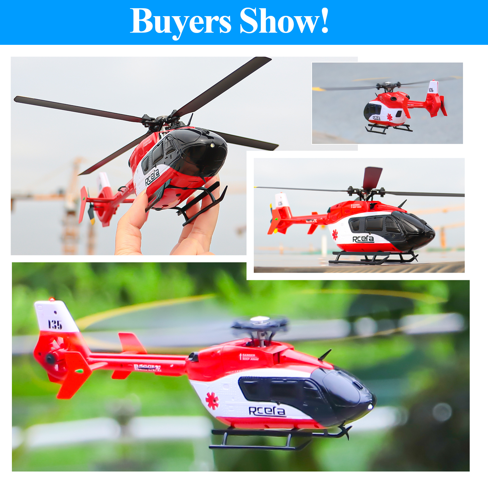 Avion télécommandé - Eurocopter EC135 Rouge – Image 3