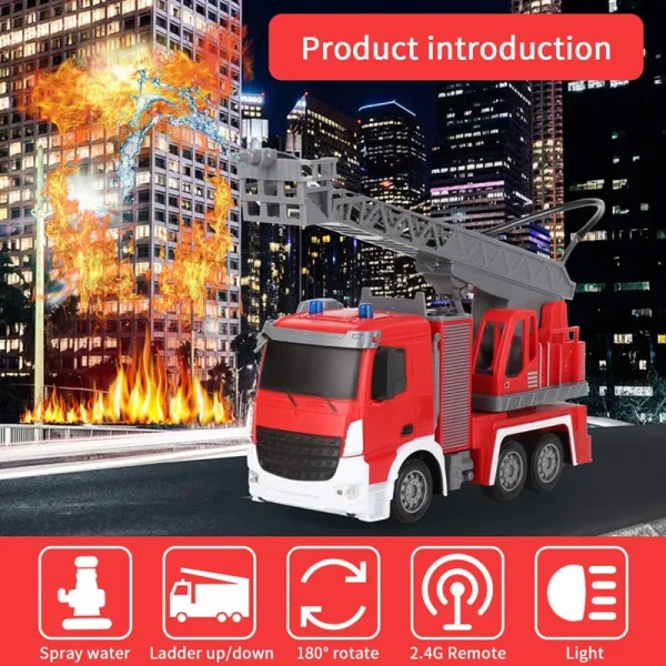 Camion Télécommandé Échelle Pivotante Automatique de pompier 1/24 – Image 3