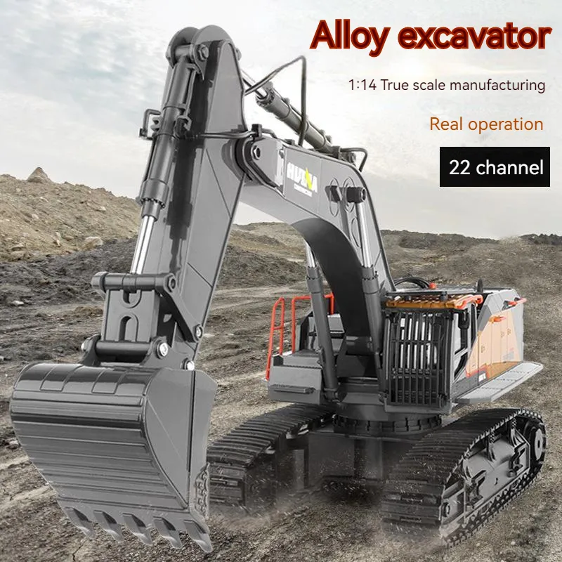Camion télécommandé - Excavatrice Gris 1/14 – Image 2