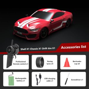 Voiture télécommandée GTR Rouge 1/16