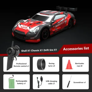 Voiture télécommandée GT500 Rouge 1/16