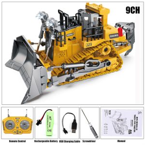 Camion télécommandé - Bulldozer Jaune 1/24