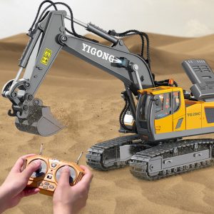 Camion télécommandé - Excavatrice Jaune 1/24