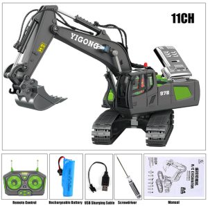 Camion télécommandé - Excavatrice Vert 1/24