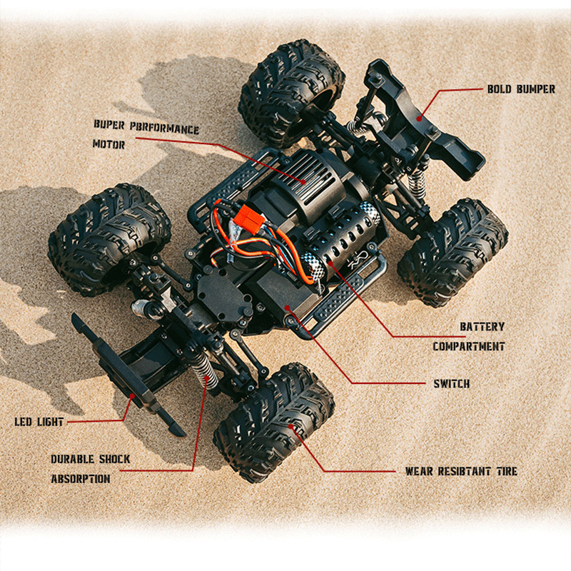 Voiture Télécommandée tout terrain 4x4 Gold 1/16 – Image 4
