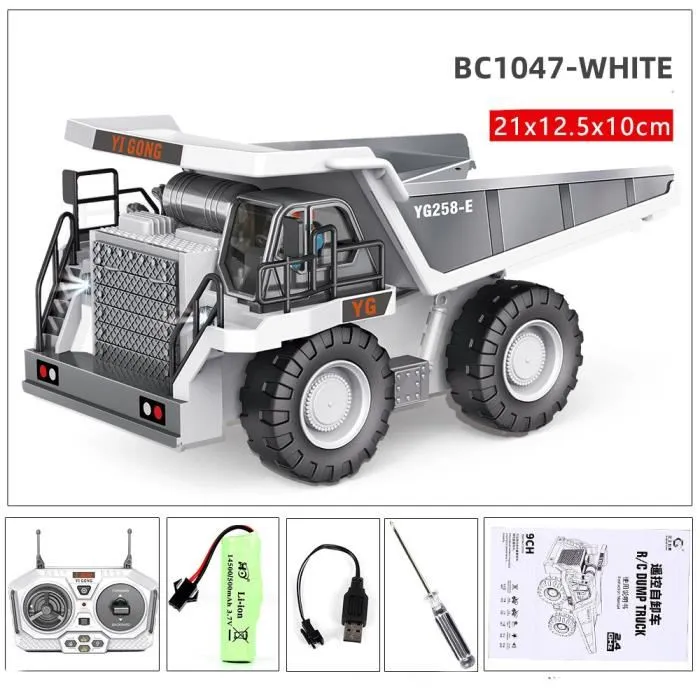 Camion télécommandé - Tombereau Blanc 1/24