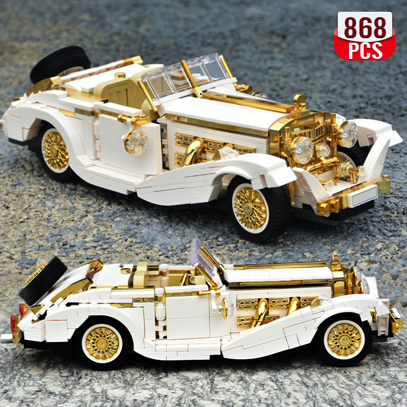 Voiture classique nostalgique – Compatible avec briques LEGO Technic