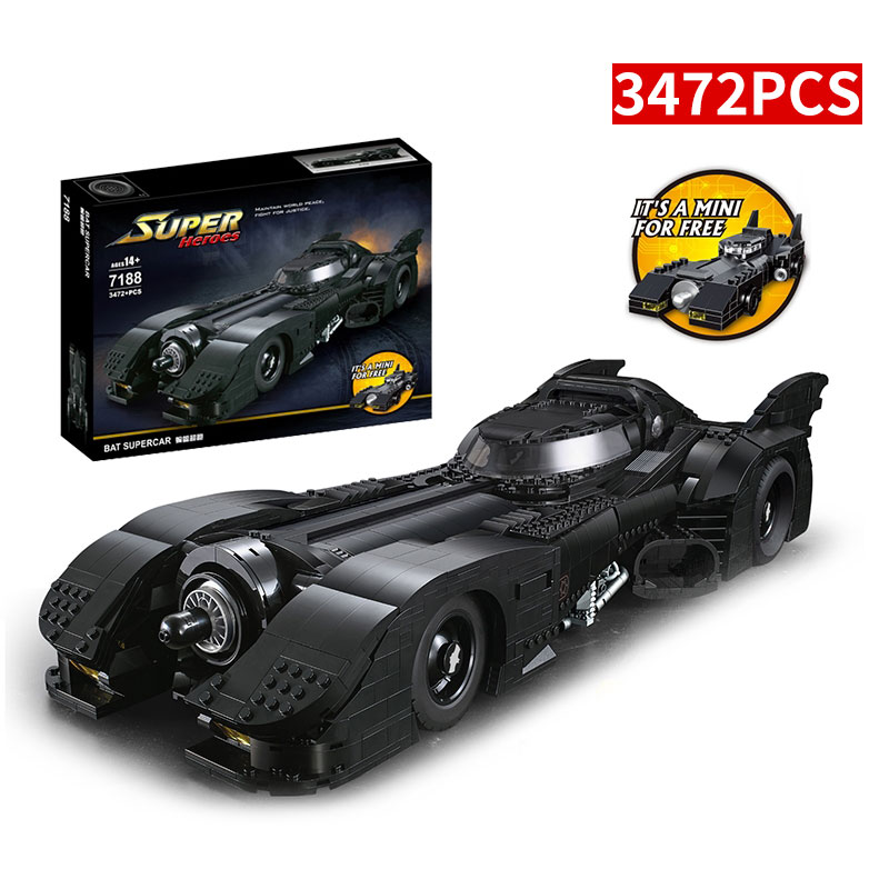 Super Heroes - Batmobile Joker Car Compatible avec briques lego technic